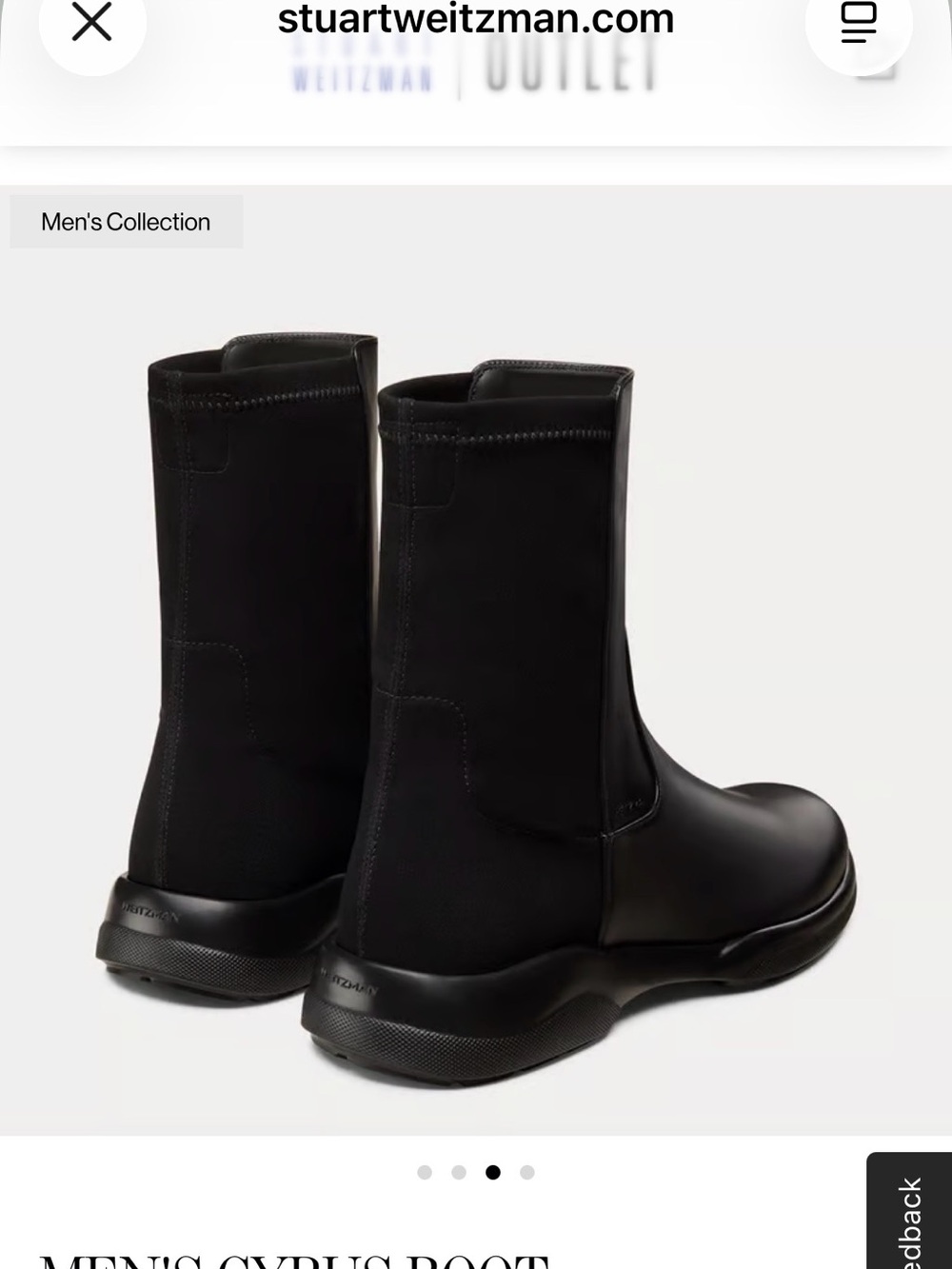 Stuart Weitzman Cyrus Men’s Black Leather Boots | US 11 | New in Box - Picture 5 of 11